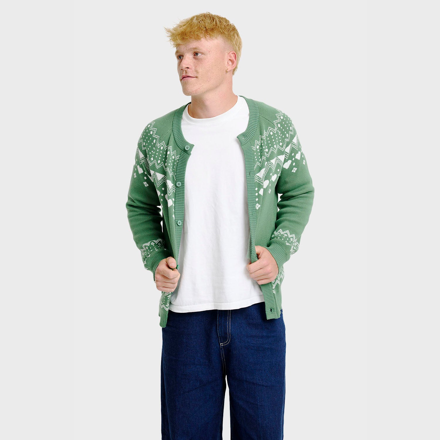 Den simple julecardigan - Herre